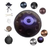 9/10/12 Notes Ensembles De Batterie Handpan - Instrument À Percussion En Acier De Tambour À Main, Handpan Drum En Ré Mineur Avec Sac De Transport Pour La Sonothérapie(Deep Purple,440HZ/9Note)
