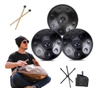 9/10/12 Notes Handpan Drum, Harmonic Tambour À Main 432Hz, Instrument À Percussion En Acier De Tambours À Main En Acier De 22 Pouces En Ré Kurde Mineur(A,12 notes)