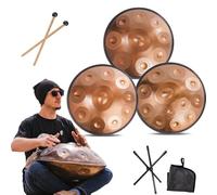 9/10/12 Notes Handpan Drum, Harmonic Tambour À Main 432Hz, Instrument À Percussion En Acier De Tambours À Main En Acier De 22 Pouces En Ré Kurde Mineur(C,12 notes)