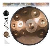9/10/12 notes Handpan Drum Instrument,22 pouces in Handpan Drum In D Minor Percussion,Tambour à main en acier Avec Sac Soft Handpan,2 Maillets Handpan,Stand Handpan,Pour la guérison sonore,Méditation