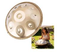 9/10/12 Notes Instrument Handpan, Tambour Handpan Pour Adultes, 440 Hz/432 Hz, 22 Pouces Instrument De Percussion En Acier Gamme De Ré Mineur, Pour Professionnels(Gold,432HZ/12Note)