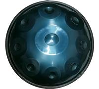 9/10 Note Handpan Drum 22 Pouces en Ré Mineur Tambour à Main Steel Drum Percussion avec Support De Handpan Et Sac De Handpan Souple, Blue, 9 Notes