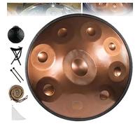 9/10 notes Handpan Drum Instrument,22 pouces in Handpan Drum In D Minor Percussion,Tambour à main en acier Avec Sac Soft Handpan,2 Maillets Handpan,Stand Handpan,Pour la guérison sonore,Méditation
