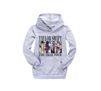 (9-10 years old,grey)9-14 years old boys and girls universal The Eras Tour hoodie fashionable printed hooded sweatshirt with pockets sweater pullover