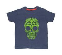 9-11 Ans Tee Shirt Marine Calaveras Tête de Mort