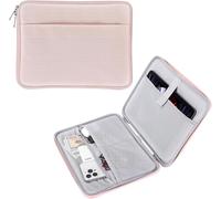 9-11 Inch Tablet Case Compatible With Pad Air M2 2024, Ipad Pro 11 M4 2024, Ipad Air 5/4/3/2/1, Ipad 10/9/8/7 Gen 10.2, Galaxy Tab S9 11 Inch 2023, Bag With Multi-Slots, Pink
