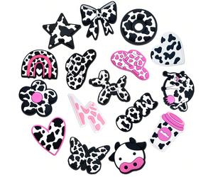 9/16 pièces Set de charms de style vache pour chaussures, décorations de chaussures en PVC pour sac de plage, accessoires de chaussures, idée de cadeau pour anniversaire, Noël, Saint-Valentin, Hallowe
