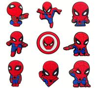 9/25 pièces Set de charms pour chaussures avec motif Spider-Man Marvel, décorations de chaussures en PVC pour sac de plage, accessoires de chaussures, idée de cadeau pour anniversaire, Noël, Saint-Val