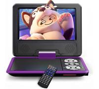 9,5"" Lecteur DVD Portable pour Enfants avec Écran Pivotant HD, 6 Heures d'Autonomie, Prise en Charge de la Télévision
