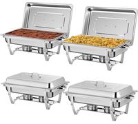 9.5 QT Chafing Dishes Pack de 4, Set de buffet en acier inoxydable pour banquets & fêtes