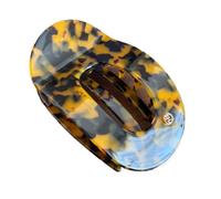 9.8CM Ladies Multicolor Acetic Acid Plate Hair Clips | Hollow Oval Flat Claw Suitable For Thick Long Using Various