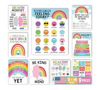 9 affiches colorées sur la santé mentale pour salle de classe primaire - Décoration de bureau, décoration de santé mentale pour bureau, thérapie de bureau, santé mentale, conseils scolaires, décoration de bureau