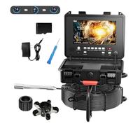9" AHD Caméra De Tuyaux Industrielle,DVR Endoscope 30M/98FT | 1080PCompteur,Émetteur 512HZ Autoéquilibré,23mm Sonde,12 LED Blanches,7mm Câble,Inspection Égouts Urbains/Conduits Mécaniques