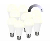 9 ampoules LED E27 à intensité variable - 1050 lm - Blanc chaud Luminea