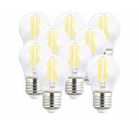 9 ampoules LED filament E27 à intensité variable - 4 W - 470 lm - Blanc chaud Luminea