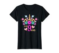 9 Ans Anniversaire Fille Licorne J'ai 9 Ans T-Shirt