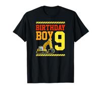 9 Ans Anniversaire garçon Construction Camion Bulldozer thème T-Shirt