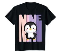 9 Ans Anniversaire Retro pingouin manchot filles T-Shirt