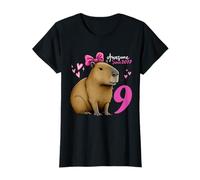 9 Ans Capybara Birthday Girls 9th Awesome Since 2017 T-Shirt