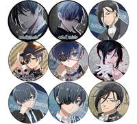 9 Badge Black Butlers Figurine Broche 58MM Anime Metal Pins Set Sebastian＆Ciel Cosplay Accessoire Sac Decor
