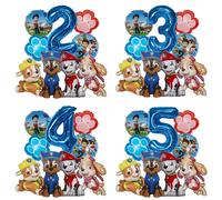 9 ballons en aluminium Pat' Patrouille, chiffres et figurines, décoration de fête, cadeau pour bébé, Chase Skye Number 0