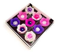 9 BOUGIES Chauffe-plat Senteur Big Rose Fleur Violet assortis