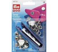 9 Boutons Pression Jersey Argent 10mm