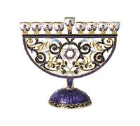 9 Branche Menorah Bougeoirs Main-Peint Émail Chandelier Candélabres