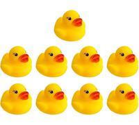 9 canards en caoutchouc jaune, couineurs et flottants classiques, jouets flottants en vinyle mat pour le bain de bébé, canards classiques, l'heure du bain n'a jamais été plus amusante (9 canards)