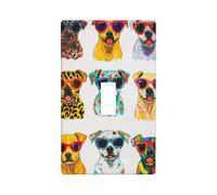 9 chiens portant des lunettes de soleil - Plaque murale décorative à bascule unique pour cuisine, ferme, chambre à coucher, salle de bain
