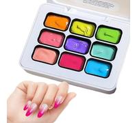 9-Color Long-Lasting Patting Gel Solid Glue Nail Polish Palette | Professional cosmetic art set featuring vibrant opaque pigments and a non-flowing formula for easy DIY manicure styling