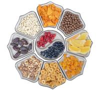 9 Compartiments pour fête, Plateau de Service comme Planche à Fromage, buffets, sandwichs, collations, sushis, Fruits, Noix - Multifonctionnel - Réutilisable