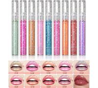 9 Couleurs Métallique Briller Rouge À Lèvres,Étanche Longue Durée Glitter Haut Pigmenté Antiadhésif La Tasse Lèvres Maquillage Coffret Cadeau