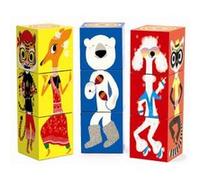 9 cubes à empiler : Animaux farfelus Djeco