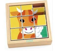 9 Cubes puzzle en bois - Animoroll Jaune G