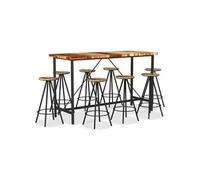 9-delige Barset massief gerecycled hout3053445