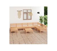 Vidaxl Salon De Jardin 9 Pcs Bois De Pin Massif