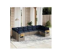 9-delige Loungeset met crÃmekleurige kussens massief grenenhout3096460