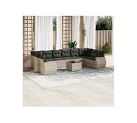 9-delige Loungeset met crÃmekleurige kussens massief grenenhout3096743