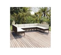 9-delige Loungeset met kussens poly rattan bruin3094595