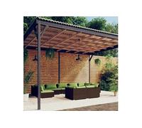 9-delige Loungeset met kussens poly rattan bruin3102060