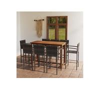 Vidaxl Ensemble De Bar De Jardin 9 Pcs Gris