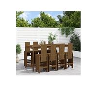 Vidaxl Ensemble De Bar De Jardin 9 Pcs Marron Miel Bois De Pin Massif