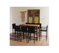 vidaXL Ensemble de Bar de Jardin 9 pcs Mobilier de Patio Salon de Jardin Meubles de Terrasse Table et Tabourets de Bistrot 3068020