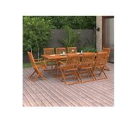 Bois d'Acacia Massif Mobilier à Dîner de Jardin 9 pcs Salle à Manger vidaXL