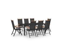 9-delige Tuinset aluminium zwart3070627