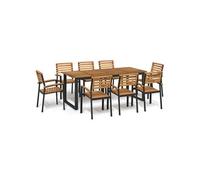 vidaXL 9-delige Tuinset massief acaciahout en metaal3155405 G