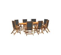 Vidaxl Ensemble À Manger De Jardin 9pcs Bois D'acacia Solide Textilène