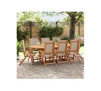 Vidaxl Ensemble À Manger De Jardin 9pcs Bois D'acacia Solide Textilène