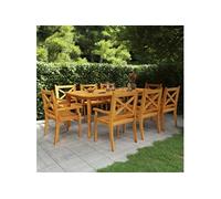 Vidaxl Ensemble À Manger De Jardin 9 Pcs Bois D'acacia Solide